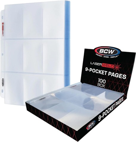 BCW LaserWeld 9 Pocket Pages - 100 Page Pack